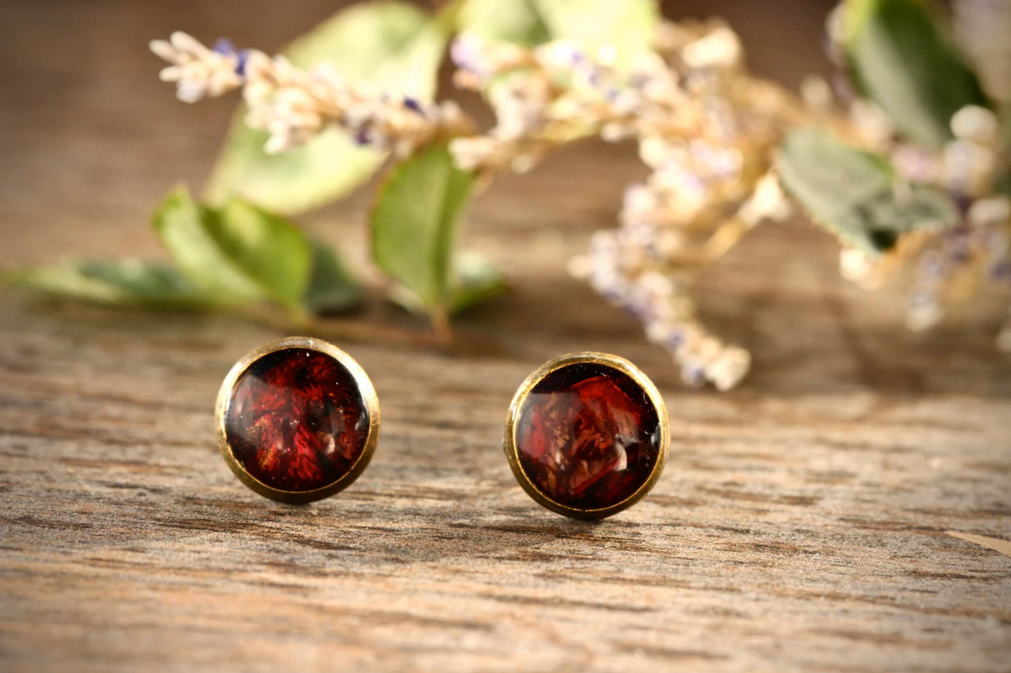 Red Rose Petals Earrings