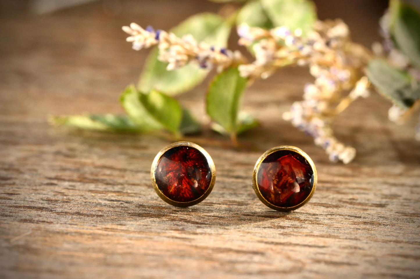 Red Rose Petals Earrings