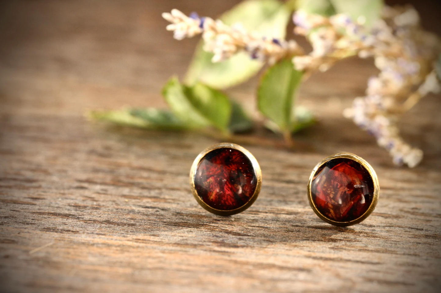 Red Rose Petals Earrings