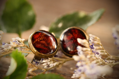 Red Rose Petals Earrings