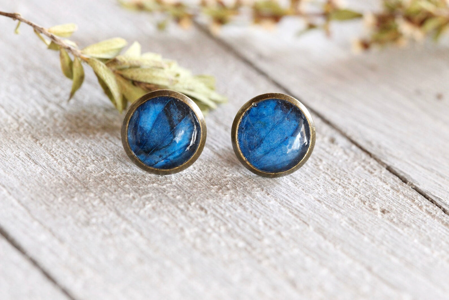 Blue Hydrangea Antique Earrings