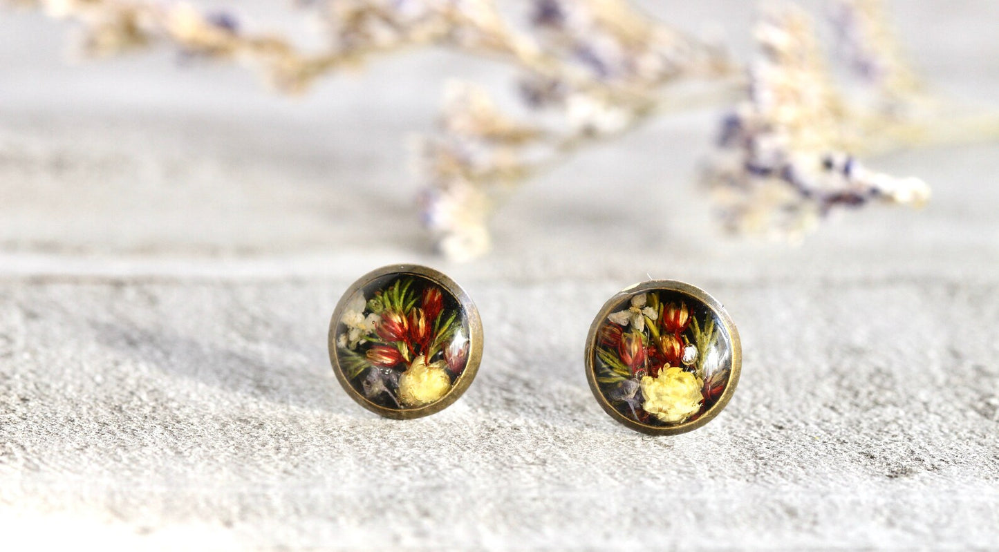 Botanical Pastel Victorian Floral Art Antique Earrings