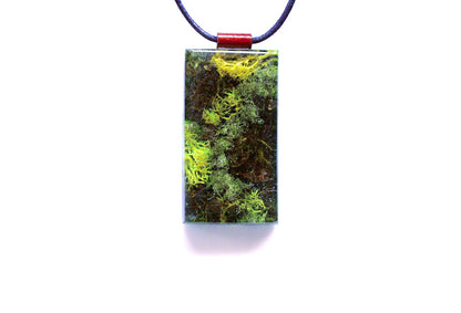 Greenwood Forest Moss Resin Art Necklace